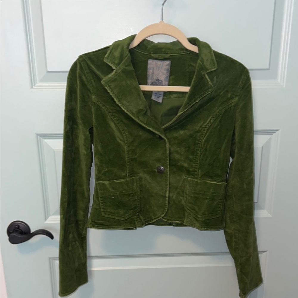 BB Dakota Green Velvet Blazer